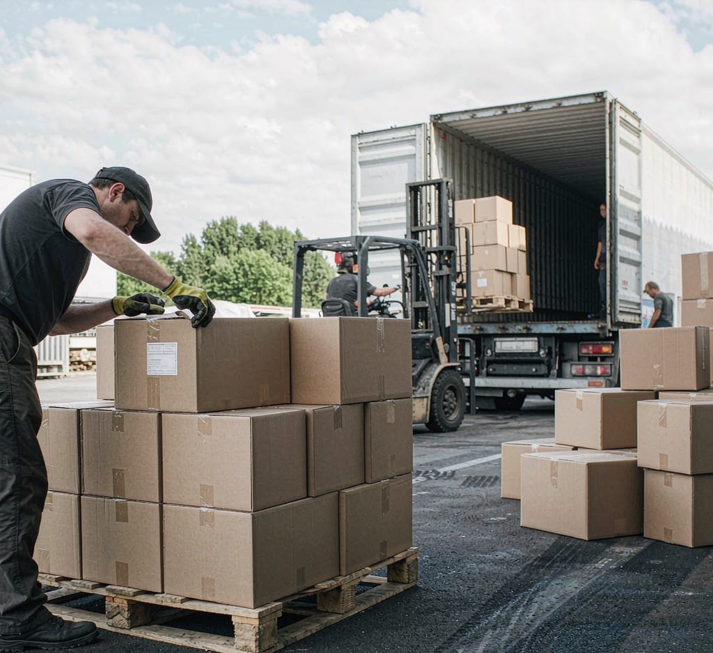 Palletising & labelling · export-grade packing
